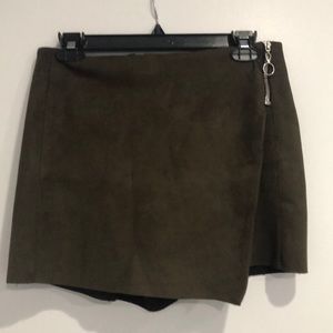 Zara Suede Moto Skort